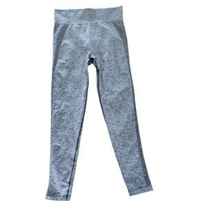 GymShark Women's Gray Pink Accent Flex High Waisted Athleisure Workout Leggings